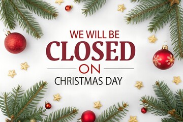 Christmas Day Closed Notice Sign Template