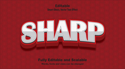 Sharp text effect clean, modern, edgy, sleek and minimal typography design.
