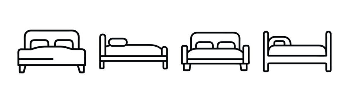 Modern minimalist bed frame vector icon furniture design scalable graphic