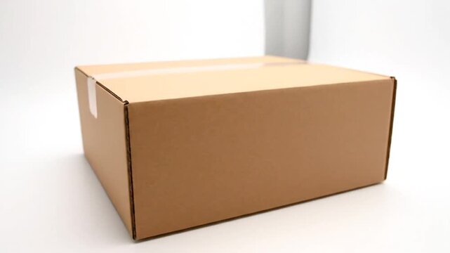 Cardboard box isolated on white background top view of a brown corrugated box shipping package concept