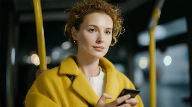 Commuter impressed by holographic public transport schedules and smart navigation tools, symbolizing futuristic urban planning, intelligent mobility, and emotional delight with city technology.