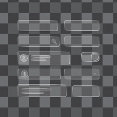 Glass UI Message Boxes Pack | Transparent Chat Interface Elements | Modern Glassmorphism Notification Bubbles.