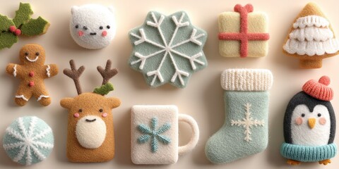 Festive Edibles: A vibrant assortment of handcrafted holiday treats, each a miniature masterpiece capturing the warmth and joy of the season. 