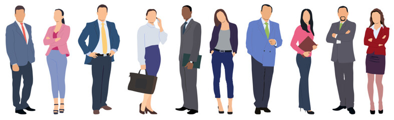 Set of characters working people. Office and business people vector collection. Flat design illustration