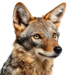 Obraz premium Gray wolf close up isolated on white background
