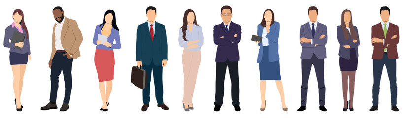 Fototapeta premium Set of characters working people. Office and business people vector collection. Flat design illustration