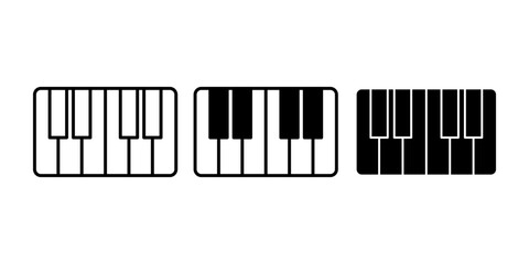 Piano Keyboard Black Icon Bundle for Music Education and Learning Concept © drawnbybert