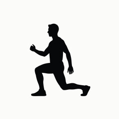 Fototapeta premium Dynamic Man Performing Lunge Exercise, Ideal for Fitness Workout and Training