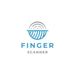 Modern fingerprint scanner logo for tech startups and security companies needing a professional brand identity and trustworthy digital presence online now