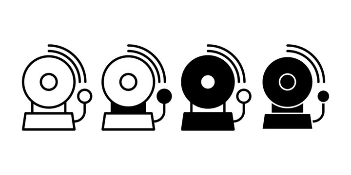 School Bell Black Icon Bundle for Education and Notification Concept