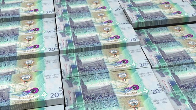 Kuwait 20 Dinar 3D Animation ? High Resolution Banknote Motion Representing Currency Value, Financial Market Strength, and Economic Stability for Business Visualization