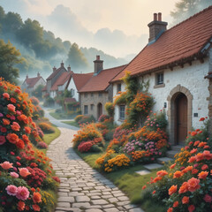 유럽스러운 느낌의 정갈한 마을 앞 거리