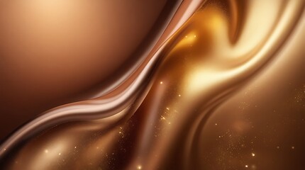 Elegant abstract composition of fluid gold and brown colors with soft lighting