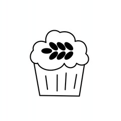 oatmeal muffin minimalist logo vector illustration