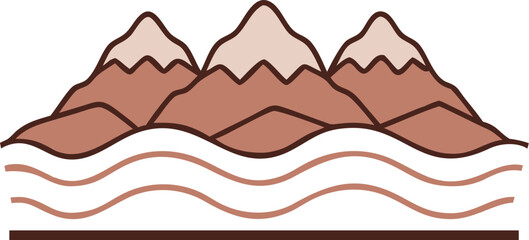 Stylized mountain landscape icon vector graphic
