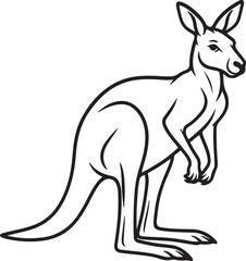 line art cangaroo animal vector