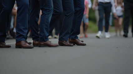 Veteran Parade Marching Detail Asphalt Road