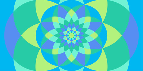 Mandala green tones background pattern