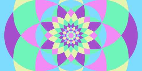 Mandala pop color tones background pattern