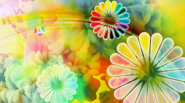 abstract colorful background with flowers