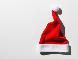 Red santa claus hat celebrating christmas holiday season