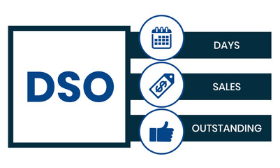 DSO - Days Sales Outstanding acronym. business concept background. vector illustration concept with keywords and icons. lettering illustration with icons for web banner, flyer, landing page