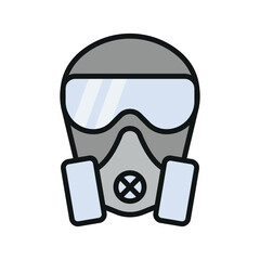 Respirator mask icon for vibrant industrial and health web graphics.