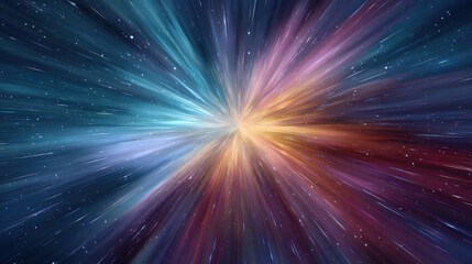 Fototapeta premium A vibrant explosion of cosmic colors illustrating the beauty of deep space and the universe's mysteries.