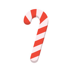 Christmas candy cane illustration with red and white stripes