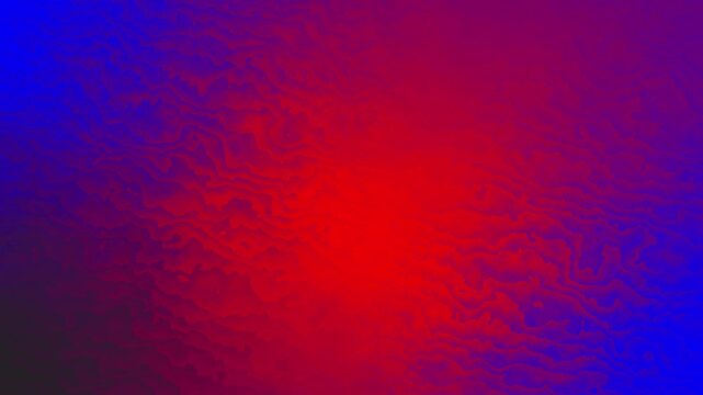 Psychedelic abstract topography background loop with neon red and blue gradient texture
