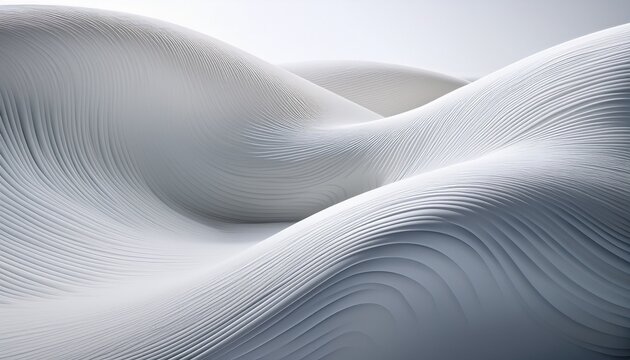 minimalist abstract background with smooth white curves creating a sense of calm and space