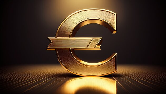 golden euro symbol casting subtle reflections signifying wealth and financial stability on a - Powered by Adobe
