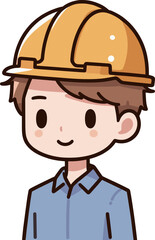 黄色のヘルメットをかぶった男性のイラスト