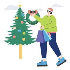 Christmas Shopping PNG file on transparent background