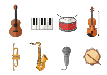 Cute Musical Instruments Icons Pack