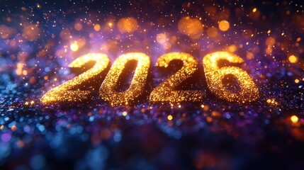 Golden 2026 numerals on a sparkling background