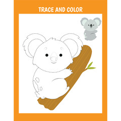 Drawing activity - color and trace for kids page 05