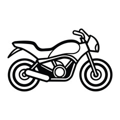 Fototapeta premium Motorcycle Icon Vector – Classic Bike Silhouette Illustration