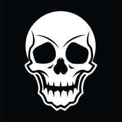 Skull Vector Illustration – Gothic Horror and Rock Style Emblem