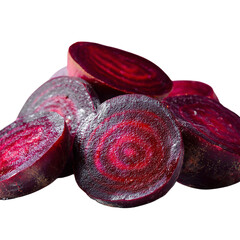 Sliced beetroot isolated on transparent background