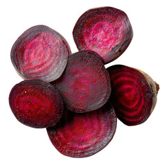 Sliced beetroot isolated on transparent background