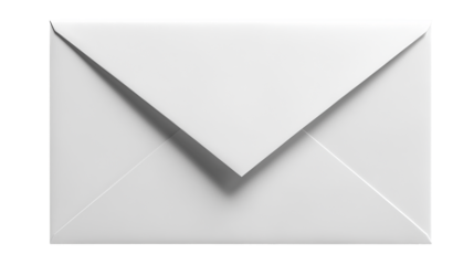 White Paper Envelope Isolated on Transparent Background