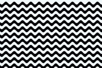 Black color waves on Azure color geometric seamless pattern.