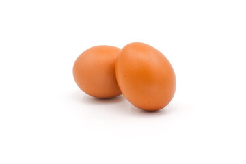 Chicken eggs on a white background have many health benefits such as being rich in quality protein. vitamins and minerals.