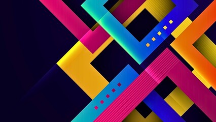 Dynamic geometric shapes in vibrant gradient colors create a modern, abstract background perfect for design projects