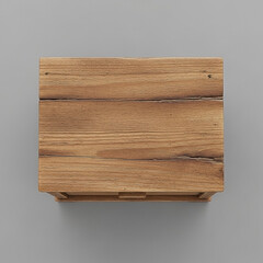 Wooden box top-down, clear wood grain