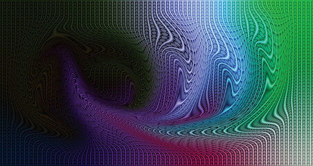 Colorful geometric abstract vector background with wavy lines and retro pattern design