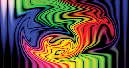 Colorful geometric abstract vector background with wavy lines and retro pattern design