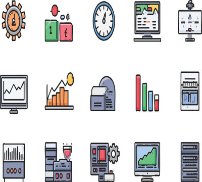 Doodle Line Vector Icons for Retro Gaming, VR, Esports, Console, Controller, Trophy, and Modern Technology UI/UX Set