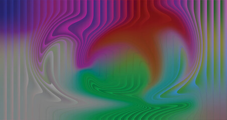 Colorful seamless geometric vector pattern illustration features a psychedelic wave art and line design with yellow, orange, green, and blue colors creating a vibrant illusion texture backdrop